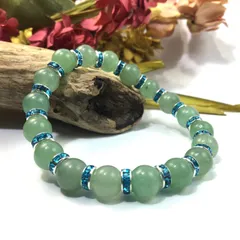 アベンチュリン パワーストーン ブレスレット 天然石 10mm （ライトブルー）メンズ・レディース　男性・女性　数珠ブレス　開運 [25]　
