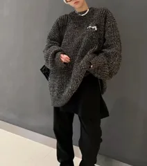 【入手困難・新品未使用】RAF SIMONS/ラフシモンズ ロゴ アップリケ　オーバーサイズ　ニット・セーター　ユニセックスのサムネイル