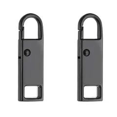 新品 ジッパー ジッパー ファスナー ファスナー 修理キット チャックカバン 交換用 財布 衣類 引き手 靴 引き手 金属製 ジッパータブ 取っ手 プルタブ 交換用 チャック (黒2個)…