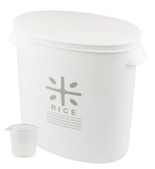 お米 袋のまま 計量カップ付 ストック ホワイト 5kg RICE 米びつ 日本