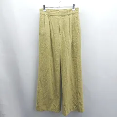 ◇ ⊇ green label relaxing グリーンレーベル リラクシング ワイド ウールパンツ サイズ40 グリーン系 レディース E  【1504240001654】