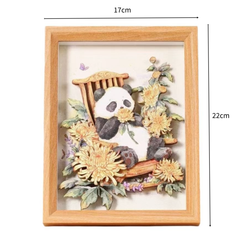 夢結紙 3D貼り絵キット 菊の花パンダ 可愛い プレゼント DIY ペーパークラフト 貼り絵 インテリア ゆめむすび