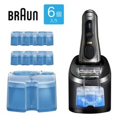 BRAUN CCR6 CR 6個入り  メンズシェーバー用 アルコール 洗浄液 クリーン＆リニュー レモンの香り 大容量 純正 正規品 カートリッジ 交換 洗浄 除菌 シェーバー シェービング ブラウン (06)
