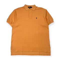 90s USA製 Polo by Ralph Lauren ラルフローレン ワンポイント 鹿の子 半袖 ポロシャツ L/マスタード メンズ ビンテージ