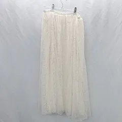 ◇ ⊂ SpRay スプレイ レースデザイン ロング チュール チュールスカート サイズM ベージュ系 レディース E  【1506130013877】