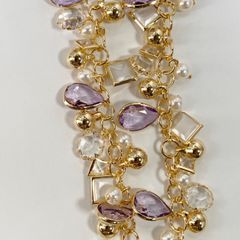 【10㎝】パープル　デザインチェーン　ハンドメイドチェーン