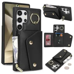 新品 Ultra Case Ultra SunYoo GalaxyS24 for ICカード for コインポケット 携帯カバー ストラップ付き 手帳型 カード S24Ultra ギャラクシー 収納 背面フリップ 小銭入れ ケース ファスナーポケット付き S2