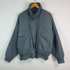 old JIMY MACROAD ダウンジャケット グレー 灰色 アースカラー シンプル メンズ Lサイズ 古着 ストリート レトロ ブルゾン　ジャケット