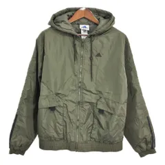 00年代 adidas アディダス ナイロン パーカー ジャケット スポーツ オリーブ (メンズ M) 中古 古着 Q9271