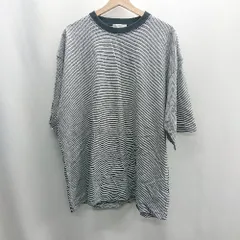 ◇ ⊂ EMMA CLOTHES エマ クローズ コットン100%　ボーダー柄 半袖 Tシャツ サイズL ホワイト　ブラック メンズ E  【1410290041260】