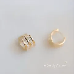 大人女子 上品 人気 繊細 高見え 18Kコーティング CZダイヤ ダブル ライン 人気 SILVER925 ミニ フープ ピアス 新品 送料無料 21