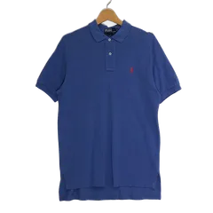 90's vintage 90年代 ヴィンテージ Polo by Ralph Lauren ポロバイラルフローレン ポニー刺繡 半袖 ポロシャツ ワンポイント刺繡 オーバーサイズ ビッグシルエット CHINA製 Sサイズ ブルー