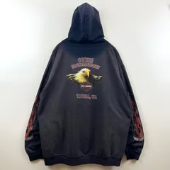 スペシャル！ハーレーダビッドソンスウェットパーカー ファイヤー フレイムフェード 90s 英国製 HARLEY-DAVIDSON ハーレー ダビッドソン ROMA ITALY