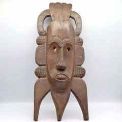 ビンテージ アフリカ アート マスク お面 郷土玩具 ジョジョ 風 一刀彫 民族 ビンテージ アフリカ アート マスク お面 郷土玩具 ジョジョ 風 一刀彫