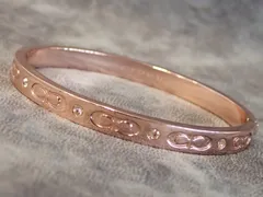 美品 COACH コーチ ブレスレット バングル アクセサリー 小物 ローズゴールド レディース