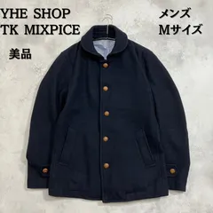 THE SHOP TK  ステンカラーコート　ウール　ネイビー　Mサイズ　メンズ　美品　【B-2】