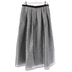 Drawerシルク混スカートシルバー銀色ドゥロワー38美品✨