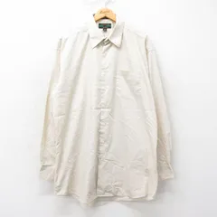 XL/古着 長袖 シャツ メンズ 00s 大きいサイズ ロング丈 ベージュ カーキ 25mar26 中古 トップス