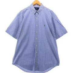 古着 ラルフローレン Ralph Lauren CLASSIC FIT ギンガムチェック 半袖 ボタンダウン チェックシャツ メンズL相当/eaa552706