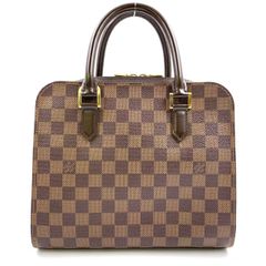 LOUIS VUITTON トリアナ ダミエエベヌ ダミエエベヌ レザー×PVC ブラウン ハンドバッグ ゴールド N51155