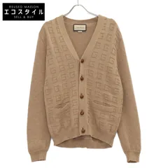 グッチ　ニットカーディガン　金ボタン　ケーブル　ベージュ　コットン　メンズ　XS GUCCI（グッチ）カーディガン ベージュ サイズ:S メンズ