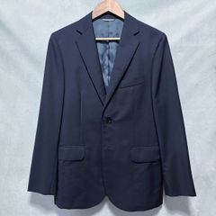 PAPAS+ PLUS パパス プラス REDA 清涼 生地使用 ウール クールサージ 総裏地 テーラードジャケット ブレザー size.S ネイビー 濃紺
