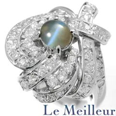 アレキサンドライトキャッツアイ 1.29ct ダイヤモンド 0.85ct プラチナ Pt900 リング 指輪 15号 中古 プレラブド 返品OK