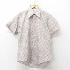 M/古着 半袖 シャツ メンズ 70s 総柄 茶系他 ブラウン 24jun15 中古 トップス