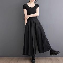 モード系  ワイドパンツ 袴パンツ レディース 九分丈 サルエルパンツ プリーツ モード系 スカーチョ ゆったり ストリート系 ファッション ズボン 夏秋 通勤パンツ