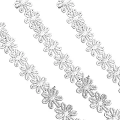 EXDUCT 母の日 手芸用品 レース 1Mx3 ハンドメイド ケミカルレース 刺繍 レース生地 花 かわいい 白