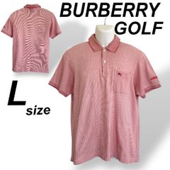 BURBERRY GOLF バーバリー ゴルフ メンズ 半袖ポロシャツ L ゴルフウェア 刺繍ロゴ BFV30-430-16 三陽商会 チェック柄 レッド系 E05()★