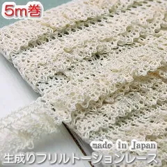 1.5ｃｍ幅 生成りフリルトーションレース(5m)
