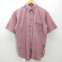 Q■ノースフェイス/THE NORTH FACE ギンガムチェック 半袖BDシャツ■白×赤【メンズL】MENS/25【中古】