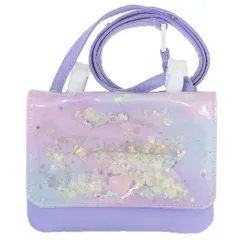 【メール便】オーロラカラートゥインクル クリップポケット ショルダーひもつき どこでもポッケ ハート カミオジャパン クリップポーチ 移動ポケット キッズポシェット かわいい グッズ 