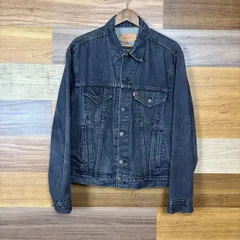 USA製 80s Levi's 70506 0259 先染め ブラックデニム ジャケット Gジャン サイズ 46R メンズ XL位 赤タブ ボタン裏 577 アメリカ製 80年代 古着 r25060615【デニムジャケット】のサムネイル