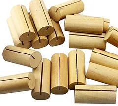 moonwood メモスタンド 10個 クリップ カードスタンド ミニ 木製 写真立て 席札 名刺 結婚式 卓上 小物 装飾 メモホルダー 円柱 横長( 円柱（横長）,  円柱（横長）)