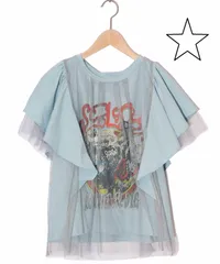 ☆ScoLar スカラー　151670：ロックなキャッツ柄 チュール重ねTシャツのサムネイル