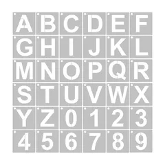 新品 YFFSFDC ステンシルシート （10×10cm）角文字レターアルファベット数字製図看板の作成 描画テンプレート大文字A-Zと0-9 DIY絵画塗装道具繰り返し利用（36枚セット）