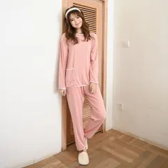 ☆ ピンク ☆ ビッグサイズ ☆ ルームウェア セットアップ レディース ルームウェア レディース セットアップ パジャマ 上下セット 長袖 部屋着 ねまき 寝巻き Tシャツ ロンＴ 長ズボン ロングパンツ ゆったり 快適 伸縮性 通気性 ソフト 柔らかい