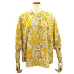 【SALE】Parkes パークス  リバティ LIBERTY バンドカラー７分袖シャツ  綿100％ 日本製 サイズ(M) 品番(PH2322030) col.3 返品不可 LIBERTY. (20%OFF SALE) リバティ ワンピース パークス Parkes