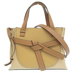 ロエベ LOEWE ゲートトップハンドルミニ 2WAYバッグ ハンドバッグ ショルダーバッグ レザー ベージュ 中古 新入荷 OB2358