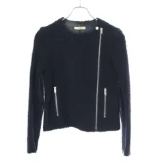 CELINE セリーヌ by Phoebe Philo ムートン レザーライダースジャケット 2 5K10 5164 ネイビー 34