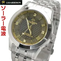 【新品】ジョンハリソン J.HARRISON 電波ソーラー 腕時計 天然ダイヤモンド4石付 8面カットクリスタルガラス レディース/女性用  ゴールド文字盤 JH-082A-LGDのサムネイル