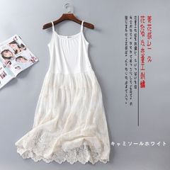 ワンピース キャミワンピース レディース インナーワンピース レース タンクトップ ワンピース キャミソール ワンピース 2タイプ 刺繍 ロング ペチワンピース 可愛い