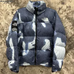 Supreme×THE NORTH FACE/シュプリーム×ザ ノースフェイス【21AW】Bleached Denim Print Nuptse Jacket ヌプシ ジャケット NF0A7W08/M