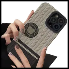 iPhone13Pro iPhone14Pro スマホケース アイフォン 韓国 セーター uvネック 毛糸 おしゃれ かわいい 秋冬 オシャレ カーディガン スクール マフラー ボタン ベージュ ベスト