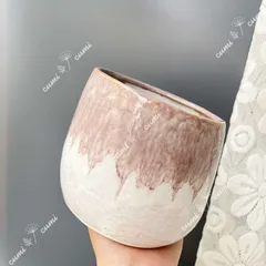 N0187 北欧 ピンク色 PINK 窯変 植木鉢カバー 室内 陶器鉢 多肉 植物 鉢植え 激安 レア インテリア プレゼント 海外 盆栽 おすすめ プランター 人気 デザイン 観葉植物