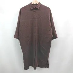 ◇ ⊂ Aga アガ チェック柄 五分袖 膝丈 シャツボタンワンピース サイズ9号 ブラウン系 レディース E  【1507160032784】