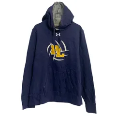 UNDER ARMOUR ロゴスウェット パーカー アンダーアーマー L ネイビー プルオーバー 裏起毛 古着卸 アメリカ仕入 a612-5781