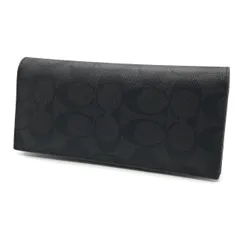 【倉吉店】COACH | コーチ 長財布 シグネチャー ブレスト ポケット ウォレット 二つ折り長財布 91635 シグネチャーPVC ブラック系 【125】